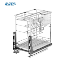 KỆ DAO THỚT NAN DẸT INOX 304 RAY GIẢM CHẤN BGKDT02