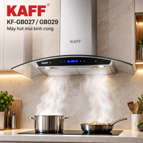Máy Hút Mùi Kính Cong KAFF KF-GB027 / KF-GB029 Cảm Ứng 1000m³/h