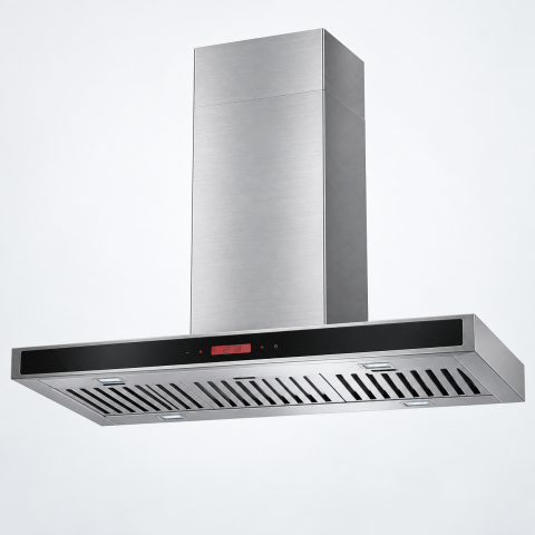 Máy Hút Mùi Đảo KAFF KF-IS991GH Kính Toa Inox 90cm, Cảm Biến Khói Nhiệt