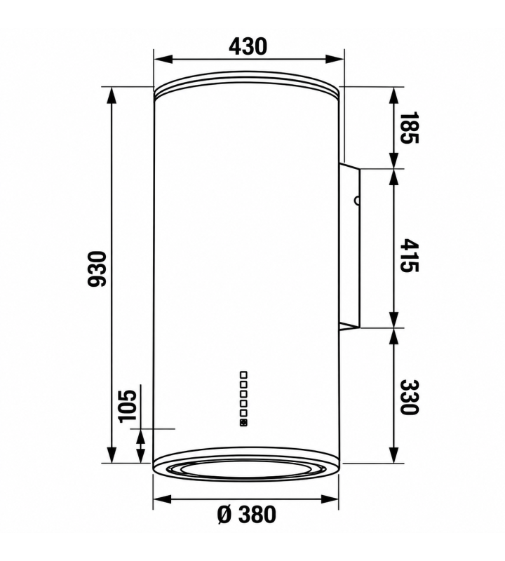 Máy Hút Mùi KAFF KF-WL2038B Hình Trụ Tròn Áp Tường BLDC 1000m³/h