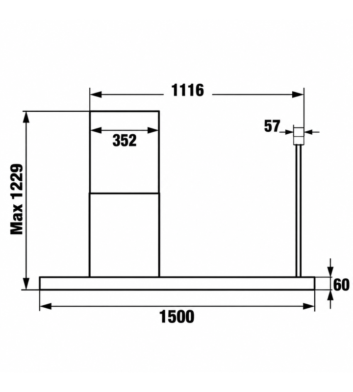 Máy Hút Mùi Đảo KAFF KF-IS1500S LUX / KF-IS1500B LUX 150cm