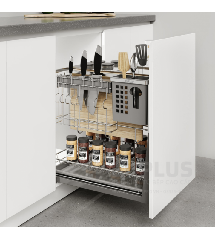 Giá dao thớt, chai lọ Euplus EV bề mặt điện hóa Inox 304