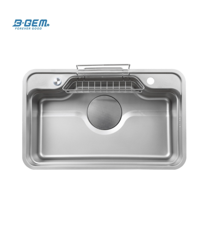 B-gem - Sky 3D - CHẬU BÁN NGUYỆT INOX 304 CÔNG NGHỆ LINEN